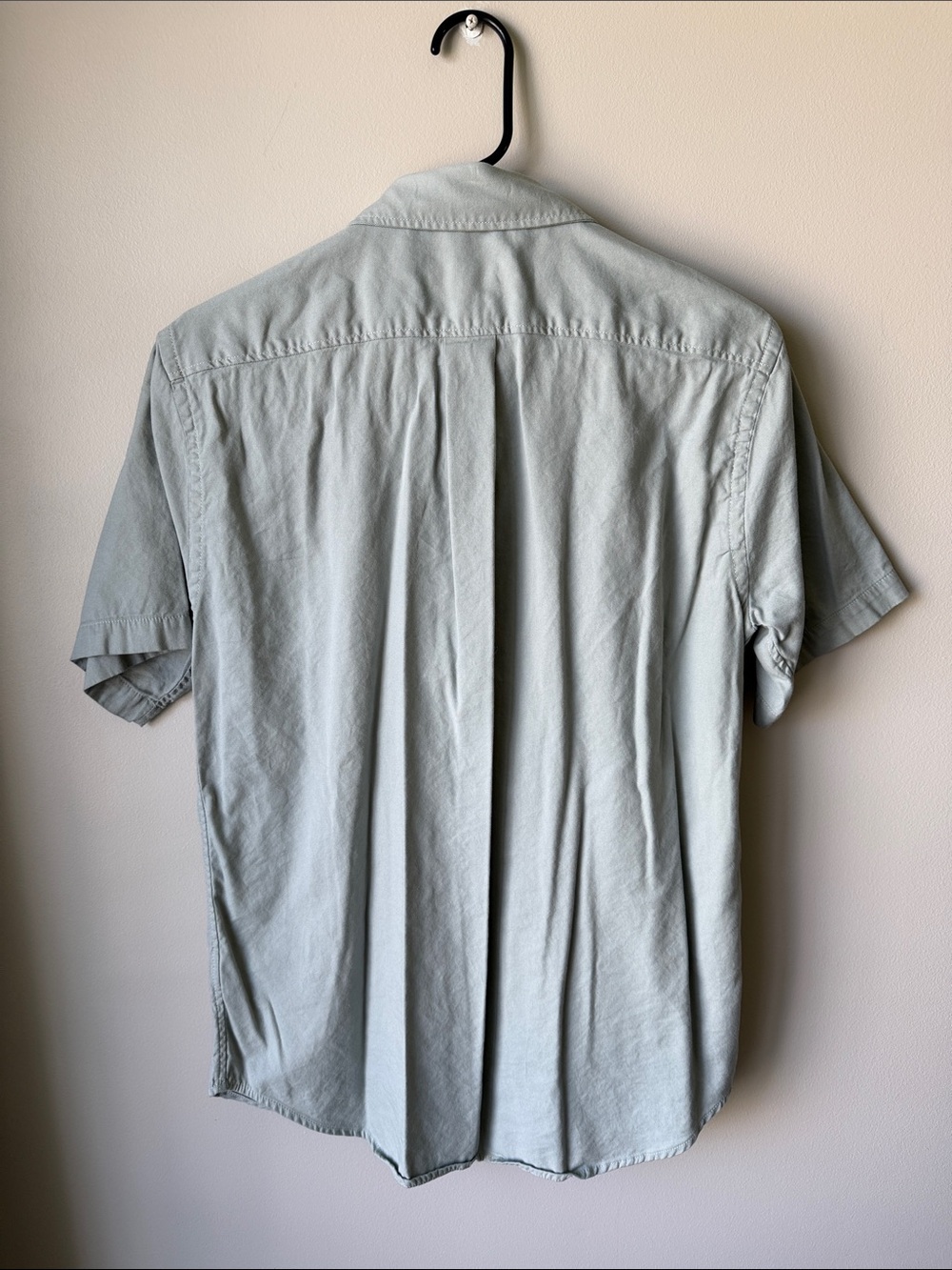 Buck Mason Fog Draped Twill Short Sleeve One Pocket button up - Fog Green Men M - Picture 3 of 12